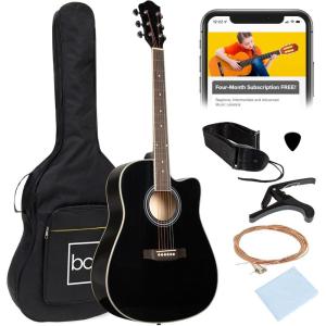 imageBest Choice Products 41in Beginner Acoustic Guitar Full Size All Wood Cutaway Guitar Starter Set wCase Strap Capo Strings Picks  BlackBlack