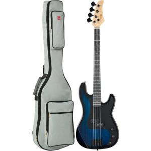 imageBest Choice Products Full Size Beginner 4String Electric Bass Guitar Wooden PBStyle Bass Starter Set wPadded Carrying Case  BlackWhiteHollywood BlueBlack