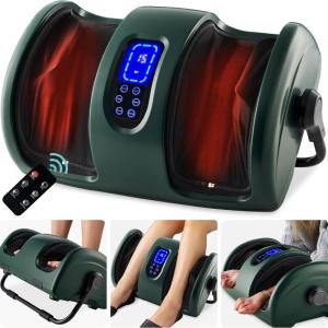 imageBest Choice Products Heated Shiatsu Foot Massager for Pain Relief Plantar Fasciitis Neuropathy Blood Circulation wCompact Design  GrayDark Green