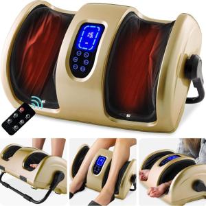 imageBest Choice Products Heated Shiatsu Foot Massager for Pain Relief Plantar Fasciitis Neuropathy Blood Circulation wCompact Design  GrayGold