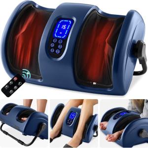 imageBest Choice Products Heated Shiatsu Foot Massager for Pain Relief Plantar Fasciitis Neuropathy Blood Circulation wCompact Design  GrayNavy Blue