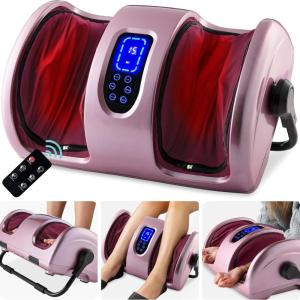 imageBest Choice Products Heated Shiatsu Foot Massager for Pain Relief Plantar Fasciitis Neuropathy Blood Circulation wCompact Design  GrayRose Gold