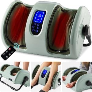 imageBest Choice Products Heated Shiatsu Foot Massager for Pain Relief Plantar Fasciitis Neuropathy Blood Circulation wCompact Design  GraySage Green