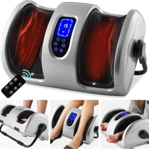 imageBest Choice Products Heated Shiatsu Foot Massager for Pain Relief Plantar Fasciitis Neuropathy Blood Circulation wCompact Design  GraySilver