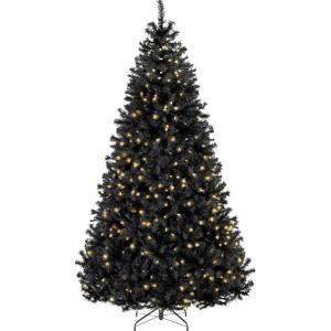 imageBest Choice Products White Christmas Tree 75ft PreLit Artificial Pine Tree Premium Holiday Decoration wWarm White Lights Stand Easy AssemblyBlack