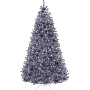 imageBest Choice Products White Christmas Tree 75ft PreLit Artificial Pine Tree Premium Holiday Decoration wWarm White Lights Stand Easy AssemblyCharcoal Gray