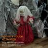 imageBest Choice Products Animatronic Roaming Creepy Doll Halloween Decoration Haunted Holly Sound Activated Holiday Prop wLightUp LED Eyes PreRecorded Phrases245 Creepy Doll