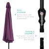 imageBest Choice Products 10ft Market Umbrella Outdoor Sun Shade for Backyard Deck Poolside Table wWoodgrain Pattern Easy Tilt ampamp Crank  Fog GrayAmethyst Purple