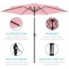 imageBest Choice Products 10ft Market Umbrella Outdoor Sun Shade for Backyard Deck Poolside Table wWoodgrain Pattern Easy Tilt ampamp Crank  Fog GrayCarnation