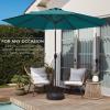 imageBest Choice Products 10ft Market Umbrella Outdoor Sun Shade for Backyard Deck Poolside Table wWoodgrain Pattern Easy Tilt ampamp Crank  Fog GrayCerulean