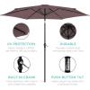 imageBest Choice Products 10ft Market Umbrella Outdoor Sun Shade for Backyard Deck Poolside Table wWoodgrain Pattern Easy Tilt ampamp Crank  Fog GrayDeep Taupe