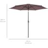 imageBest Choice Products 10ft Market Umbrella Outdoor Sun Shade for Backyard Deck Poolside Table wWoodgrain Pattern Easy Tilt ampamp Crank  Fog GrayDeep Taupe