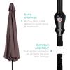 imageBest Choice Products 10ft Market Umbrella Outdoor Sun Shade for Backyard Deck Poolside Table wWoodgrain Pattern Easy Tilt ampamp Crank  Fog GrayDeep Taupe