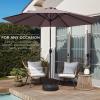 imageBest Choice Products 10ft Market Umbrella Outdoor Sun Shade for Backyard Deck Poolside Table wWoodgrain Pattern Easy Tilt ampamp Crank  Fog GrayDeep Taupe