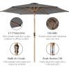 imageBest Choice Products 10ft Market Umbrella Outdoor Sun Shade for Backyard Deck Poolside Table wWoodgrain Pattern Easy Tilt ampamp Crank  Fog GrayGray