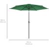 imageBest Choice Products 10ft Market Umbrella Outdoor Sun Shade for Backyard Deck Poolside Table wWoodgrain Pattern Easy Tilt ampamp Crank  Fog GrayGreen