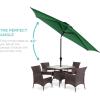 imageBest Choice Products 10ft Market Umbrella Outdoor Sun Shade for Backyard Deck Poolside Table wWoodgrain Pattern Easy Tilt ampamp Crank  Fog GrayGreen