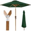 imageBest Choice Products 10ft Market Umbrella Outdoor Sun Shade for Backyard Deck Poolside Table wWoodgrain Pattern Easy Tilt ampamp Crank  Fog GrayGreen