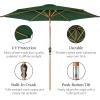imageBest Choice Products 10ft Market Umbrella Outdoor Sun Shade for Backyard Deck Poolside Table wWoodgrain Pattern Easy Tilt ampamp Crank  Fog GrayGreen
