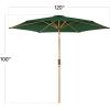 imageBest Choice Products 10ft Market Umbrella Outdoor Sun Shade for Backyard Deck Poolside Table wWoodgrain Pattern Easy Tilt ampamp Crank  Fog GrayGreen