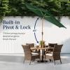 imageBest Choice Products 10ft Market Umbrella Outdoor Sun Shade for Backyard Deck Poolside Table wWoodgrain Pattern Easy Tilt ampamp Crank  Fog GrayGreen