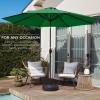 imageBest Choice Products 10ft Market Umbrella Outdoor Sun Shade for Backyard Deck Poolside Table wWoodgrain Pattern Easy Tilt ampamp Crank  Fog GrayGreen