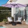 imageBest Choice Products 10ft Market Umbrella Outdoor Sun Shade for Backyard Deck Poolside Table wWoodgrain Pattern Easy Tilt ampamp Crank  Fog GrayLavender