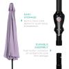imageBest Choice Products 10ft Market Umbrella Outdoor Sun Shade for Backyard Deck Poolside Table wWoodgrain Pattern Easy Tilt ampamp Crank  Fog GrayLavender