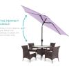 imageBest Choice Products 10ft Market Umbrella Outdoor Sun Shade for Backyard Deck Poolside Table wWoodgrain Pattern Easy Tilt ampamp Crank  Fog GrayLavender