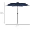 imageBest Choice Products 10ft Market Umbrella Outdoor Sun Shade for Backyard Deck Poolside Table wWoodgrain Pattern Easy Tilt ampamp Crank  Fog GrayNavy Blue