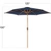 imageBest Choice Products 10ft Market Umbrella Outdoor Sun Shade for Backyard Deck Poolside Table wWoodgrain Pattern Easy Tilt ampamp Crank  Fog GrayNavy Blue
