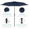 imageBest Choice Products 10ft Market Umbrella Outdoor Sun Shade for Backyard Deck Poolside Table wWoodgrain Pattern Easy Tilt ampamp Crank  Fog GrayNavy Blue