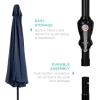 imageBest Choice Products 10ft Market Umbrella Outdoor Sun Shade for Backyard Deck Poolside Table wWoodgrain Pattern Easy Tilt ampamp Crank  Fog GrayNavy Blue