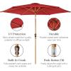 imageBest Choice Products 10ft Market Umbrella Outdoor Sun Shade for Backyard Deck Poolside Table wWoodgrain Pattern Easy Tilt ampamp Crank  Fog GrayRed