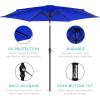 imageBest Choice Products 10ft Market Umbrella Outdoor Sun Shade for Backyard Deck Poolside Table wWoodgrain Pattern Easy Tilt ampamp Crank  Fog GrayResort Blue