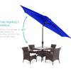 imageBest Choice Products 10ft Market Umbrella Outdoor Sun Shade for Backyard Deck Poolside Table wWoodgrain Pattern Easy Tilt ampamp Crank  Fog GrayResort Blue