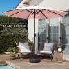 imageBest Choice Products 10ft Market Umbrella Outdoor Sun Shade for Backyard Deck Poolside Table wWoodgrain Pattern Easy Tilt ampamp Crank  Fog GrayRose Quartz