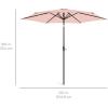 imageBest Choice Products 10ft Market Umbrella Outdoor Sun Shade for Backyard Deck Poolside Table wWoodgrain Pattern Easy Tilt ampamp Crank  Fog GrayRose Quartz