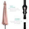 imageBest Choice Products 10ft Market Umbrella Outdoor Sun Shade for Backyard Deck Poolside Table wWoodgrain Pattern Easy Tilt ampamp Crank  Fog GrayRose Quartz