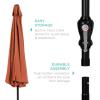 imageBest Choice Products 10ft Market Umbrella Outdoor Sun Shade for Backyard Deck Poolside Table wWoodgrain Pattern Easy Tilt ampamp Crank  Fog GrayRust