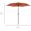 imageBest Choice Products 10ft Market Umbrella Outdoor Sun Shade for Backyard Deck Poolside Table wWoodgrain Pattern Easy Tilt ampamp Crank  Fog GrayRust