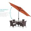 imageBest Choice Products 10ft Market Umbrella Outdoor Sun Shade for Backyard Deck Poolside Table wWoodgrain Pattern Easy Tilt ampamp Crank  Fog GrayRust