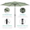 imageBest Choice Products 10ft Market Umbrella Outdoor Sun Shade for Backyard Deck Poolside Table wWoodgrain Pattern Easy Tilt ampamp Crank  Fog GraySage Green