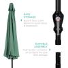 imageBest Choice Products 10ft Market Umbrella Outdoor Sun Shade for Backyard Deck Poolside Table wWoodgrain Pattern Easy Tilt ampamp Crank  Fog GraySeaglass