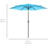 imageBest Choice Products 10ft Market Umbrella Outdoor Sun Shade for Backyard Deck Poolside Table wWoodgrain Pattern Easy Tilt ampamp Crank  Fog GraySky Blue