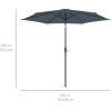 imageBest Choice Products 10ft Market Umbrella Outdoor Sun Shade for Backyard Deck Poolside Table wWoodgrain Pattern Easy Tilt ampamp Crank  Fog GraySlate Blue