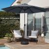 imageBest Choice Products 10ft Market Umbrella Outdoor Sun Shade for Backyard Deck Poolside Table wWoodgrain Pattern Easy Tilt ampamp Crank  Fog GraySlate