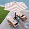 imageBest Choice Products 10ft Market Umbrella Outdoor Sun Shade for Backyard Deck Poolside Table wWoodgrain Pattern Easy Tilt ampamp Crank  Fog GrayStriped Rust