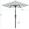 imageBest Choice Products 10ft Market Umbrella Outdoor Sun Shade for Backyard Deck Poolside Table wWoodgrain Pattern Easy Tilt ampamp Crank  Fog GrayStriped Black