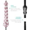imageBest Choice Products 10ft Market Umbrella Outdoor Sun Shade for Backyard Deck Poolside Table wWoodgrain Pattern Easy Tilt ampamp Crank  Fog GrayStriped Burgundy
